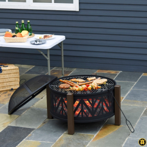 OUTDOOR FIRE PIT 2-IN-1